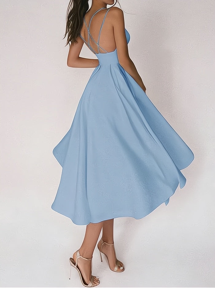 Women's Elegant V-Neck Cocktail Dress