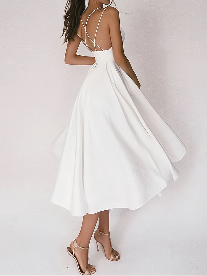 Women's Elegant V-Neck Cocktail Dress