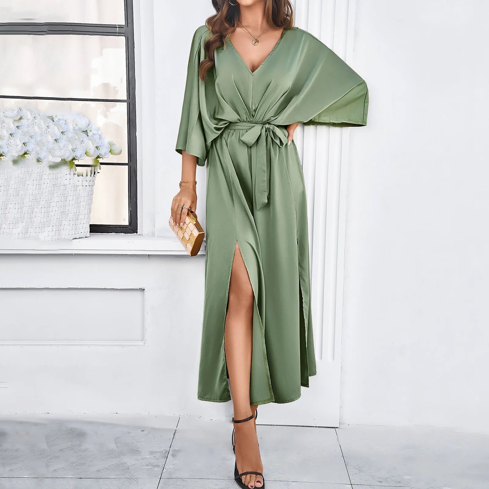 Women's Elegant V-Neck Summer Dress