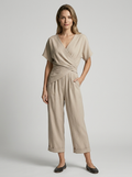 Women's Elegant V-Neck Wrap Jumpsuit