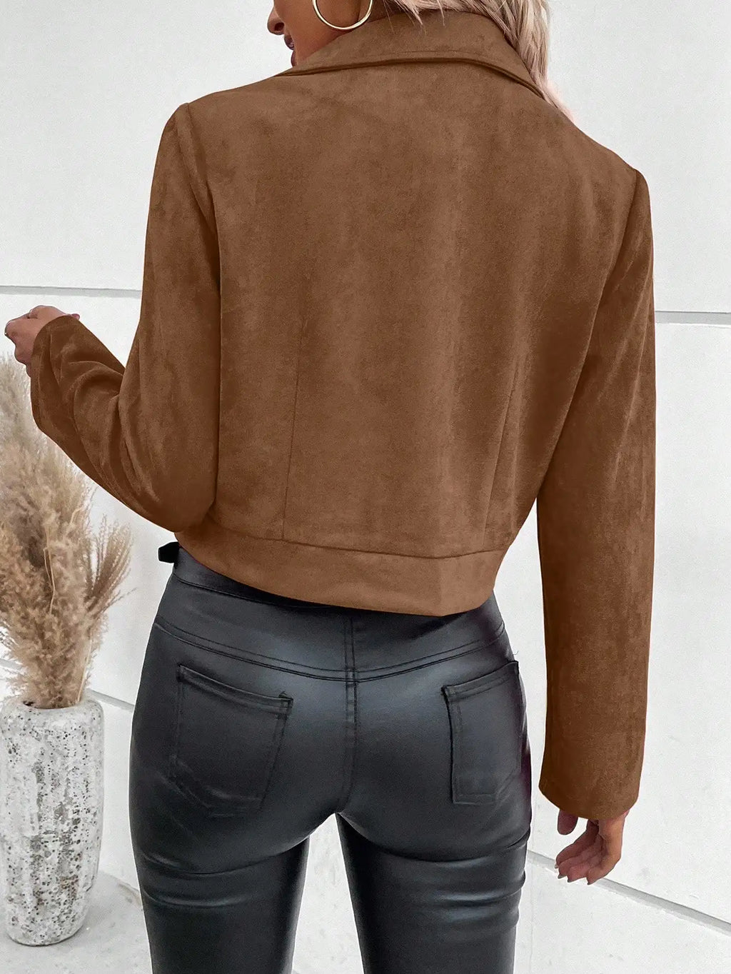 Women's Faux Suede Motorcycle Jacket