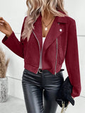 Women's Faux Suede Motorcycle Jacket