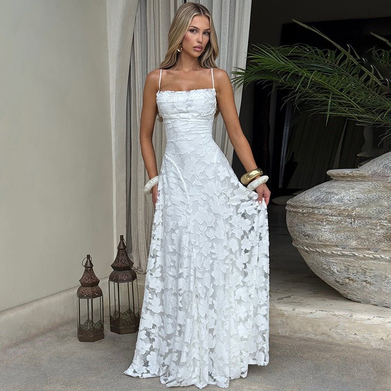 Women's Floral Formal Dress with Spaghetti Straps