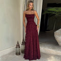 Women's Floral Formal Dress with Spaghetti Straps