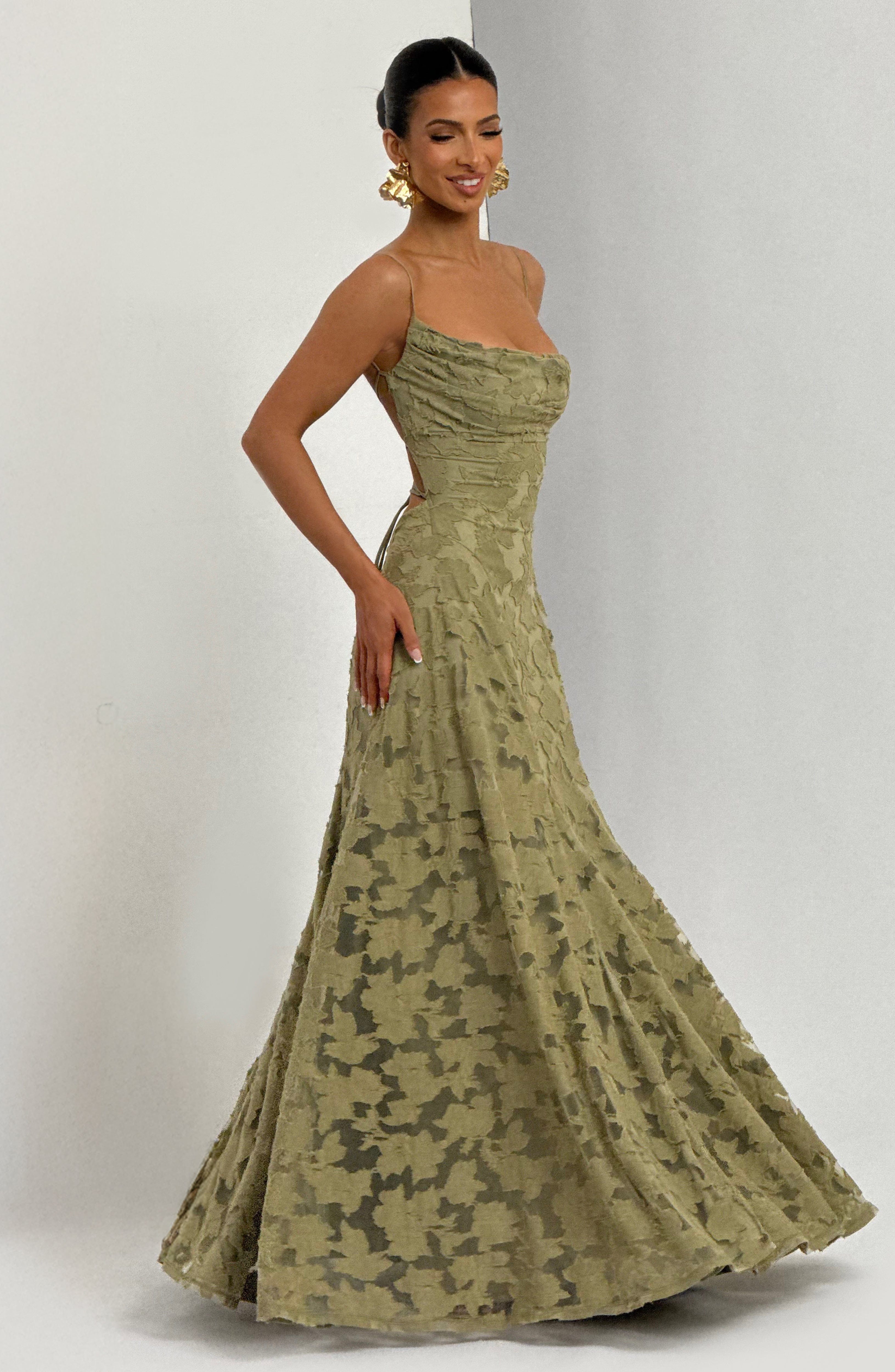 Women's Floral Maxi Dress with Spaghetti Straps