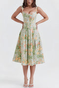 Women's Floral Split Midi Dress for Summer
