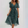 Women's Floral V-Neck Summer Midi Dress