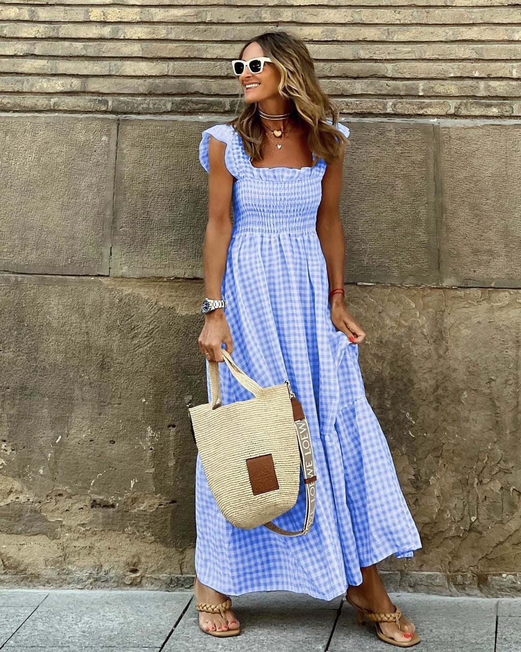 Women's Flutter Sleeve Maxi Dress