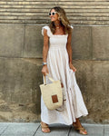 Women's Flutter Sleeve Maxi Dress