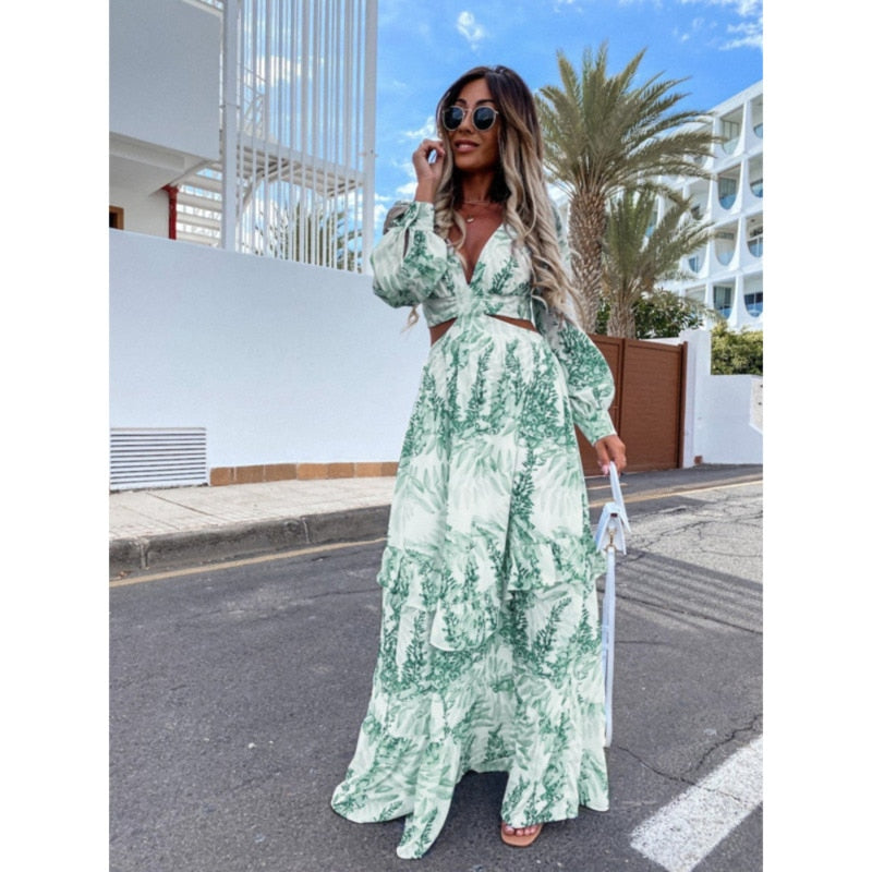 Women's Formal Maxi Dress with Cutouts