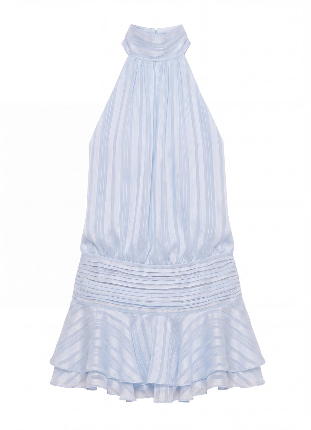 Women's Halter Mini Dress with Ruffle Skirt