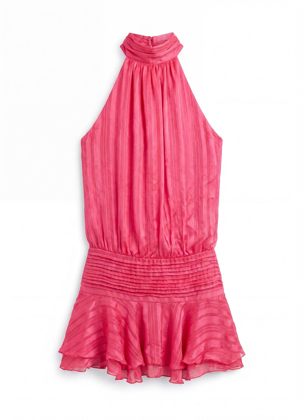 Women's Halter Mini Dress with Ruffle Skirt