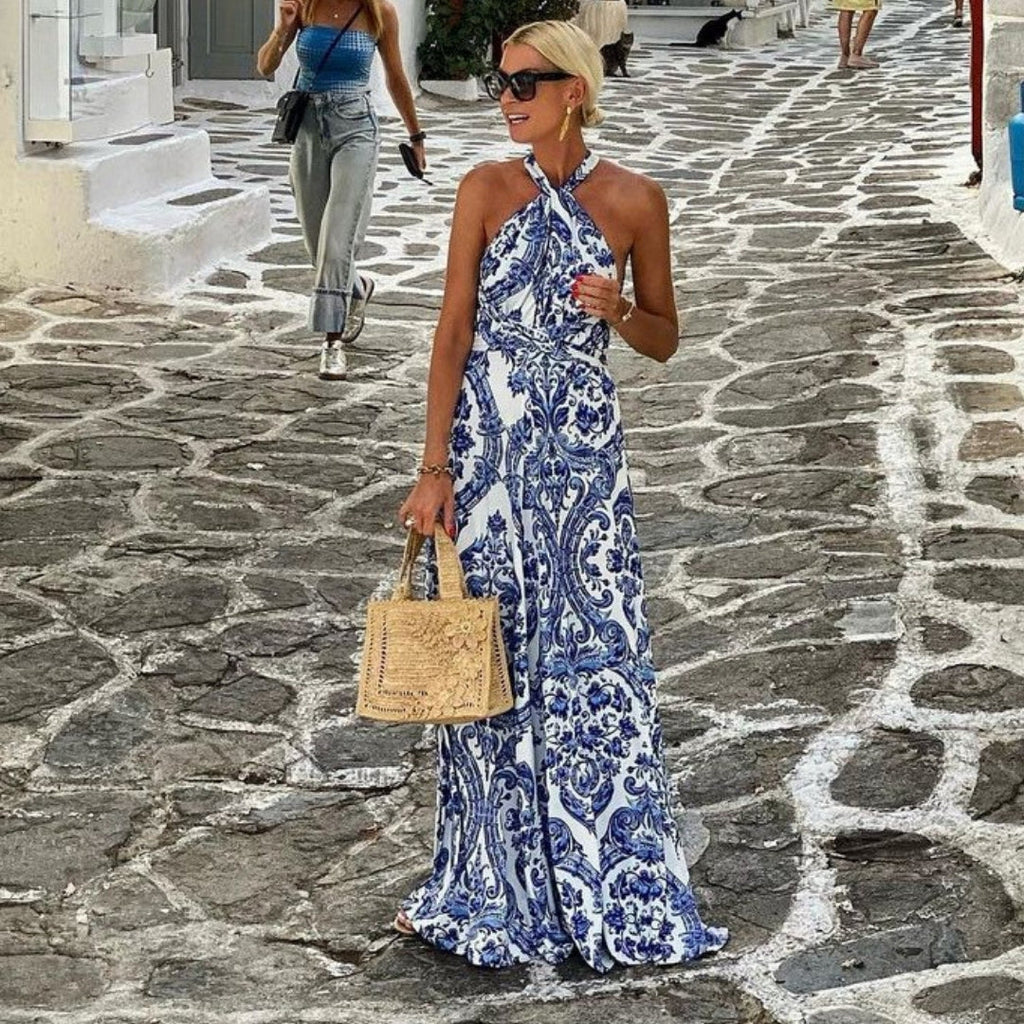 Women's Halter Neck Summer Maxi Dress