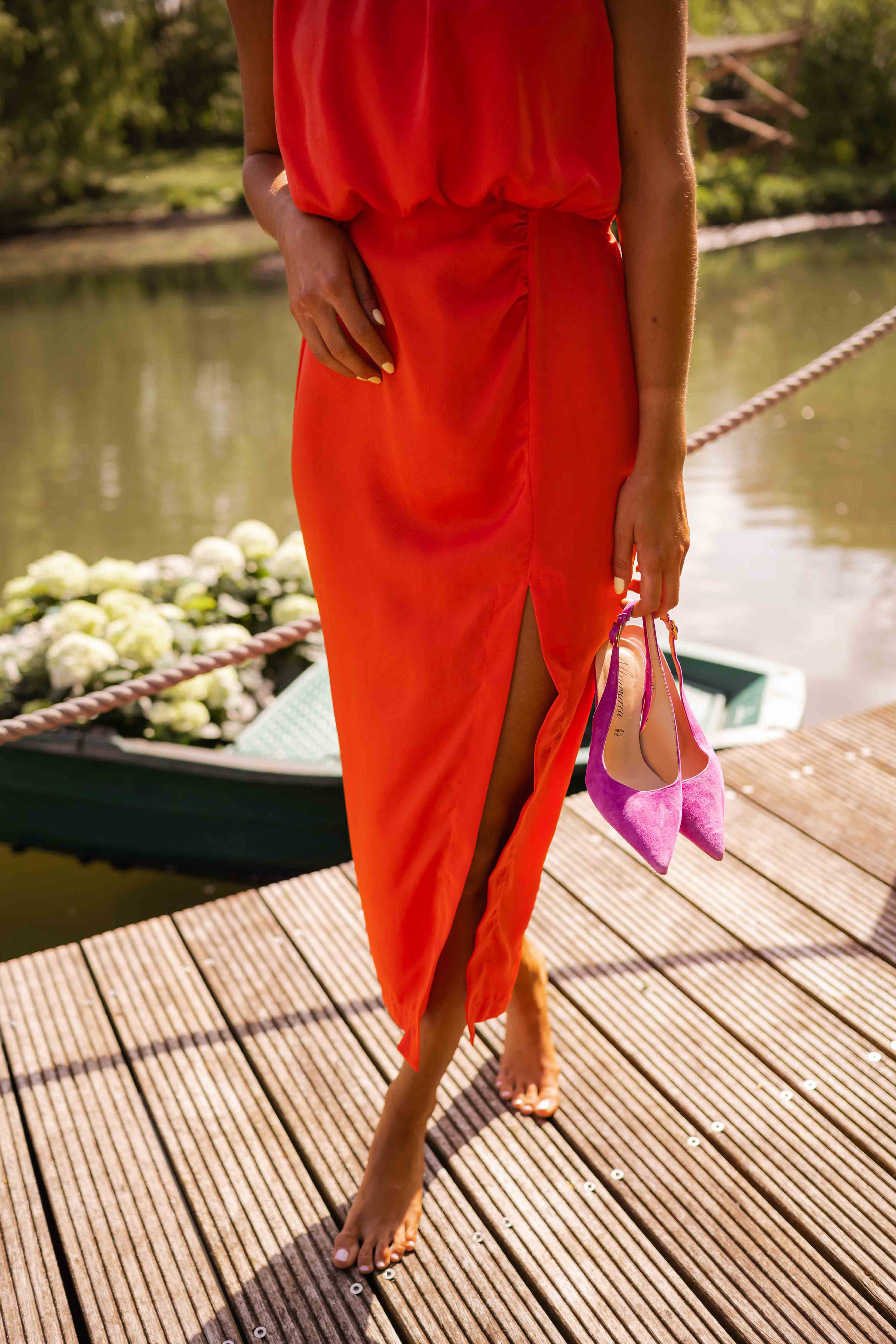Women's Halter Neckline Midi Dress