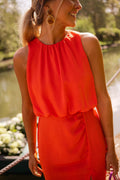 Women's Halter Neckline Midi Dress
