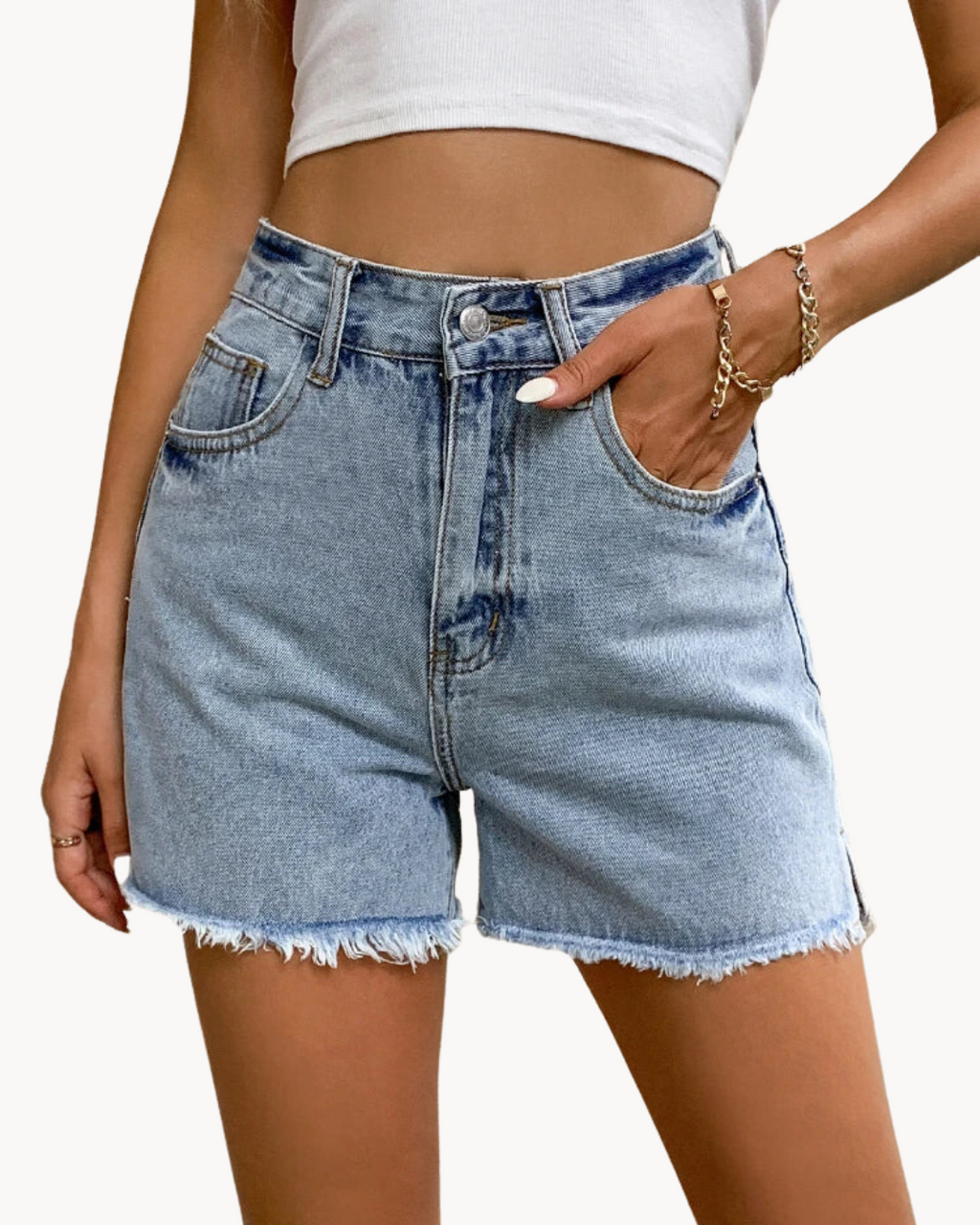 Women's High Waist Denim Shorts