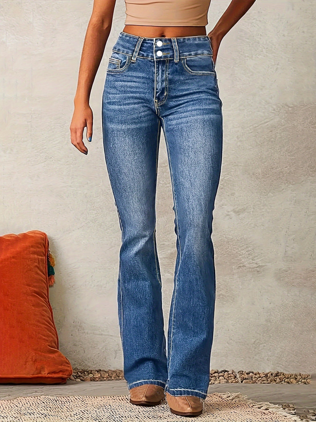 Women's High-Waist Wide Leg Jeans