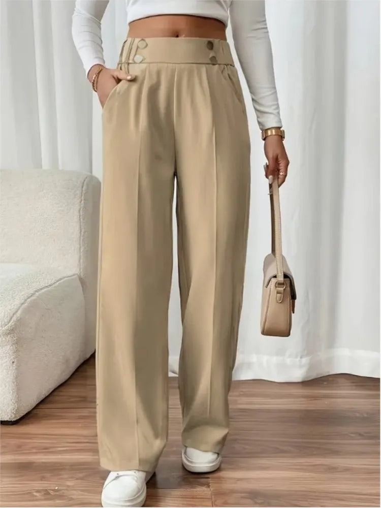 Women's High-Waisted Loose Trousers