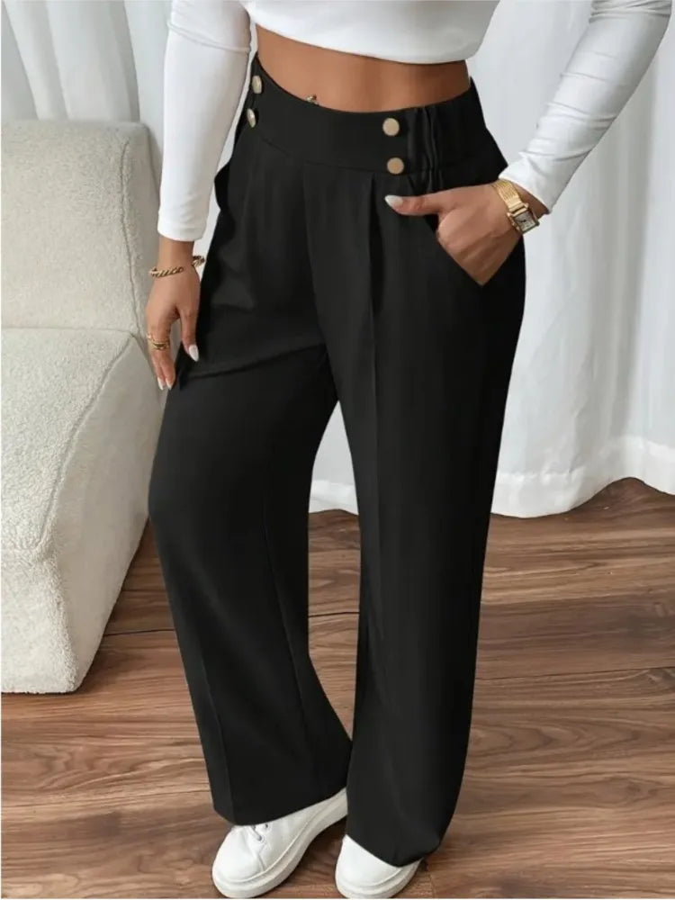 Women's High-Waisted Loose Trousers