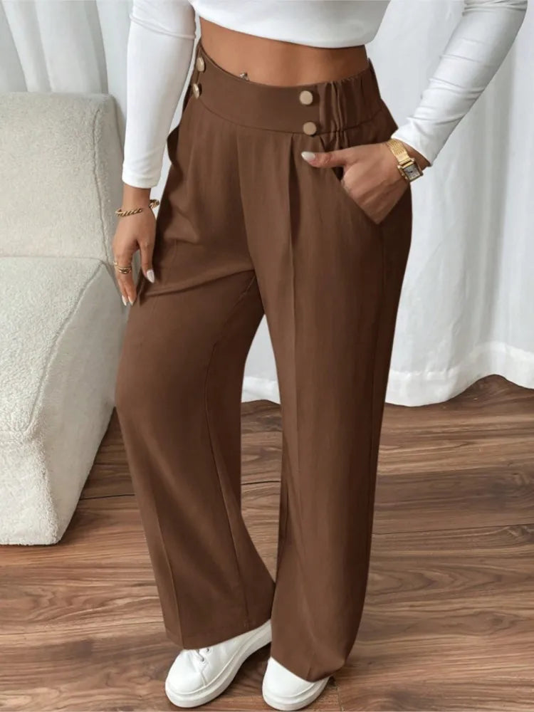 Women's High-Waisted Loose Trousers