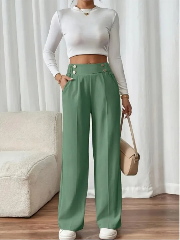 Women's High-Waisted Loose Trousers