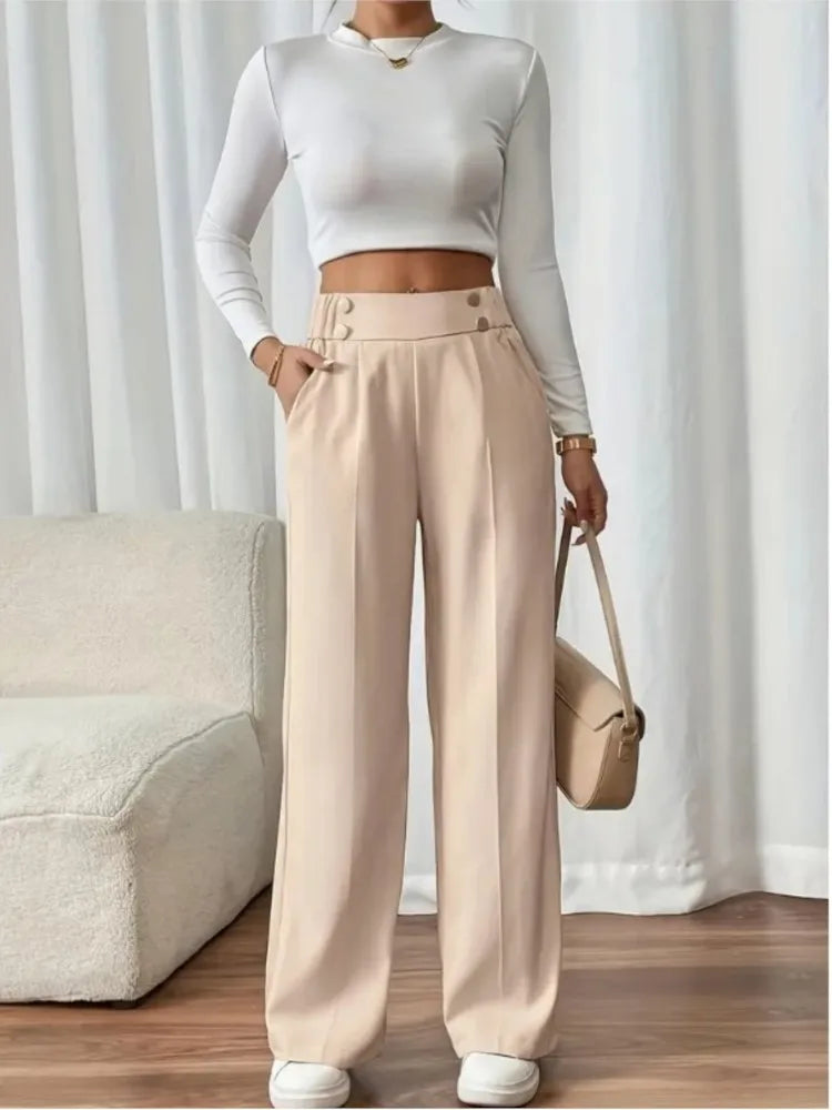 Women's High-Waisted Loose Trousers