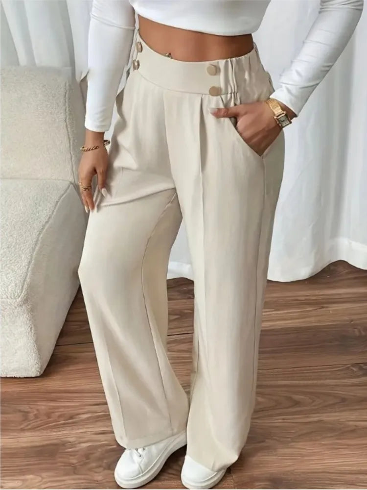 Women's High-Waisted Loose Trousers