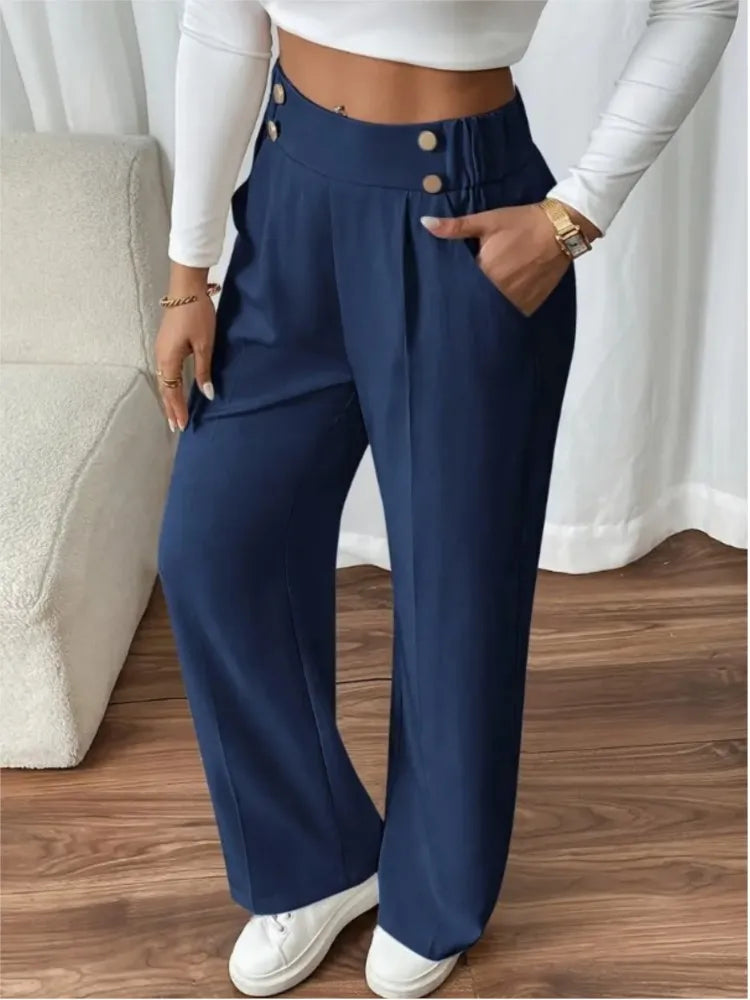 Women's High-Waisted Loose Trousers