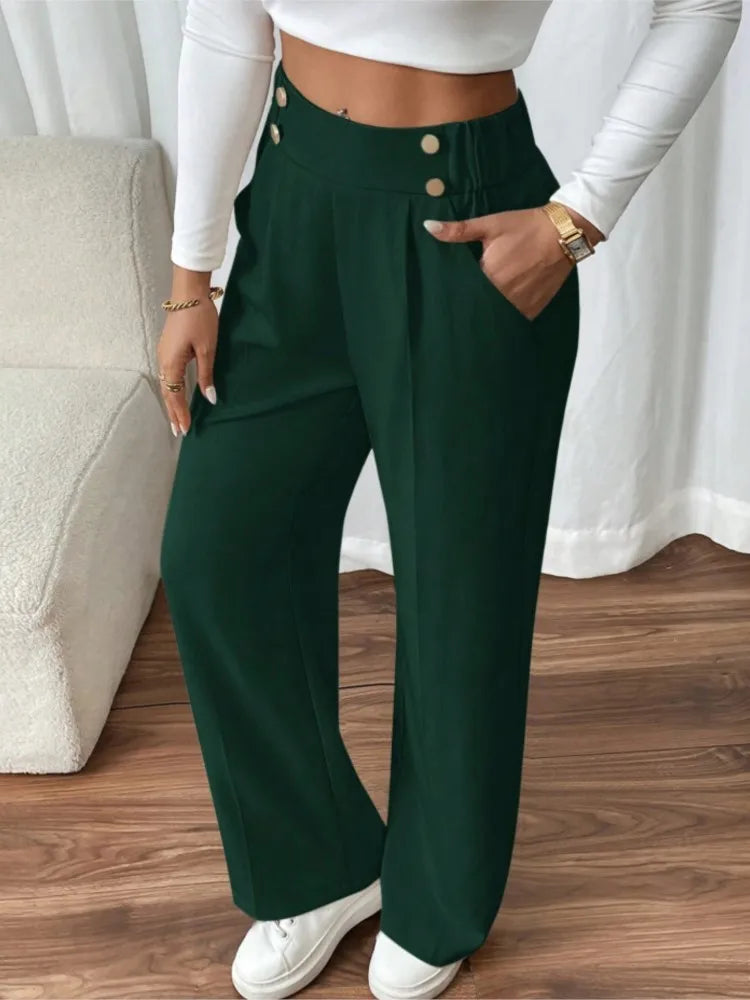 Women's High-Waisted Loose Trousers