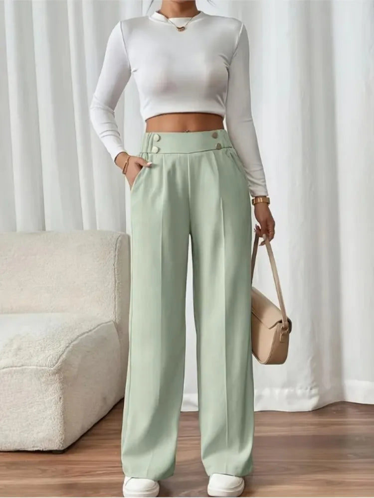 Women's High-Waisted Loose Trousers