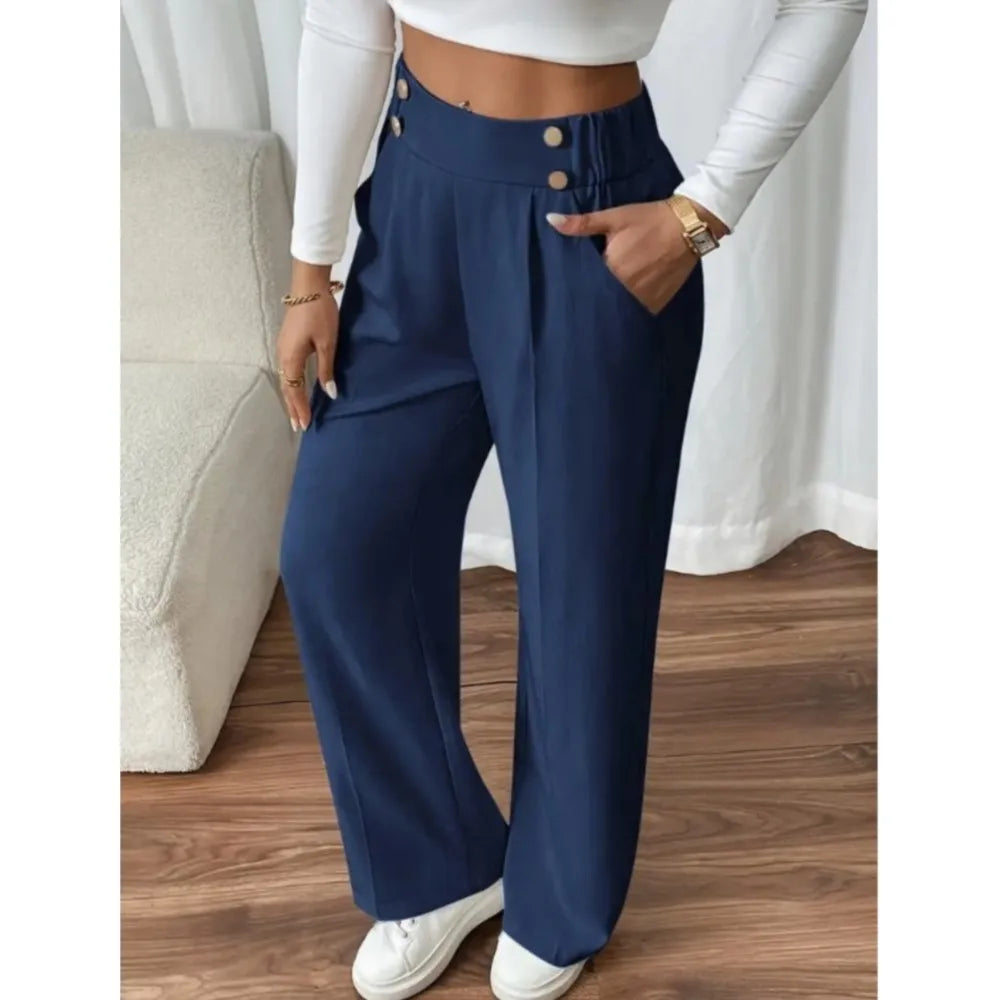 Women's High-Waisted Loose Trousers
