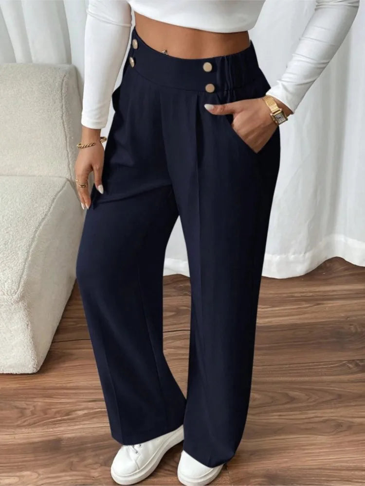 Women's High-Waisted Loose Trousers