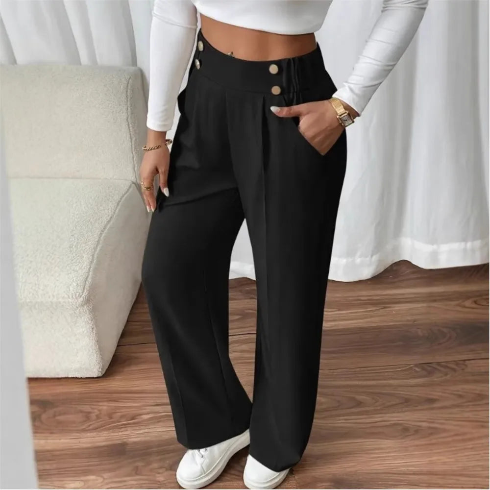 Women's High-Waisted Loose Trousers