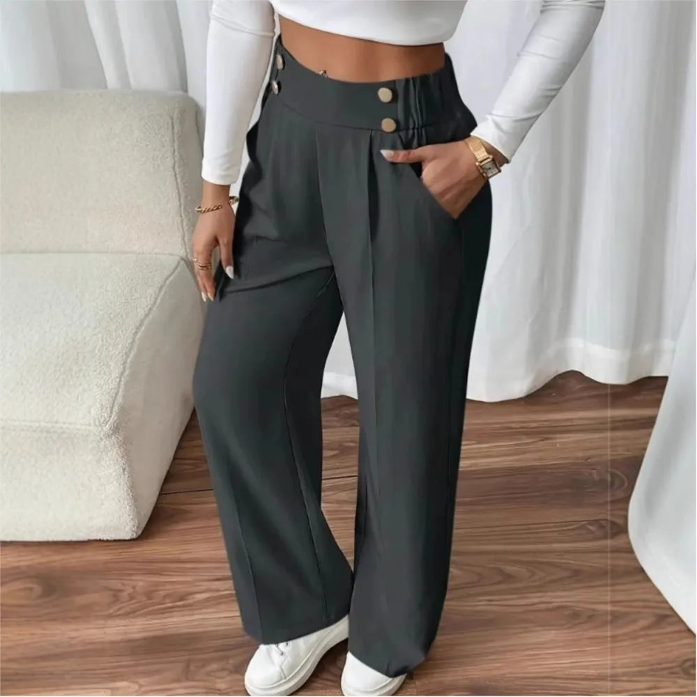 Women's High-Waisted Loose Trousers