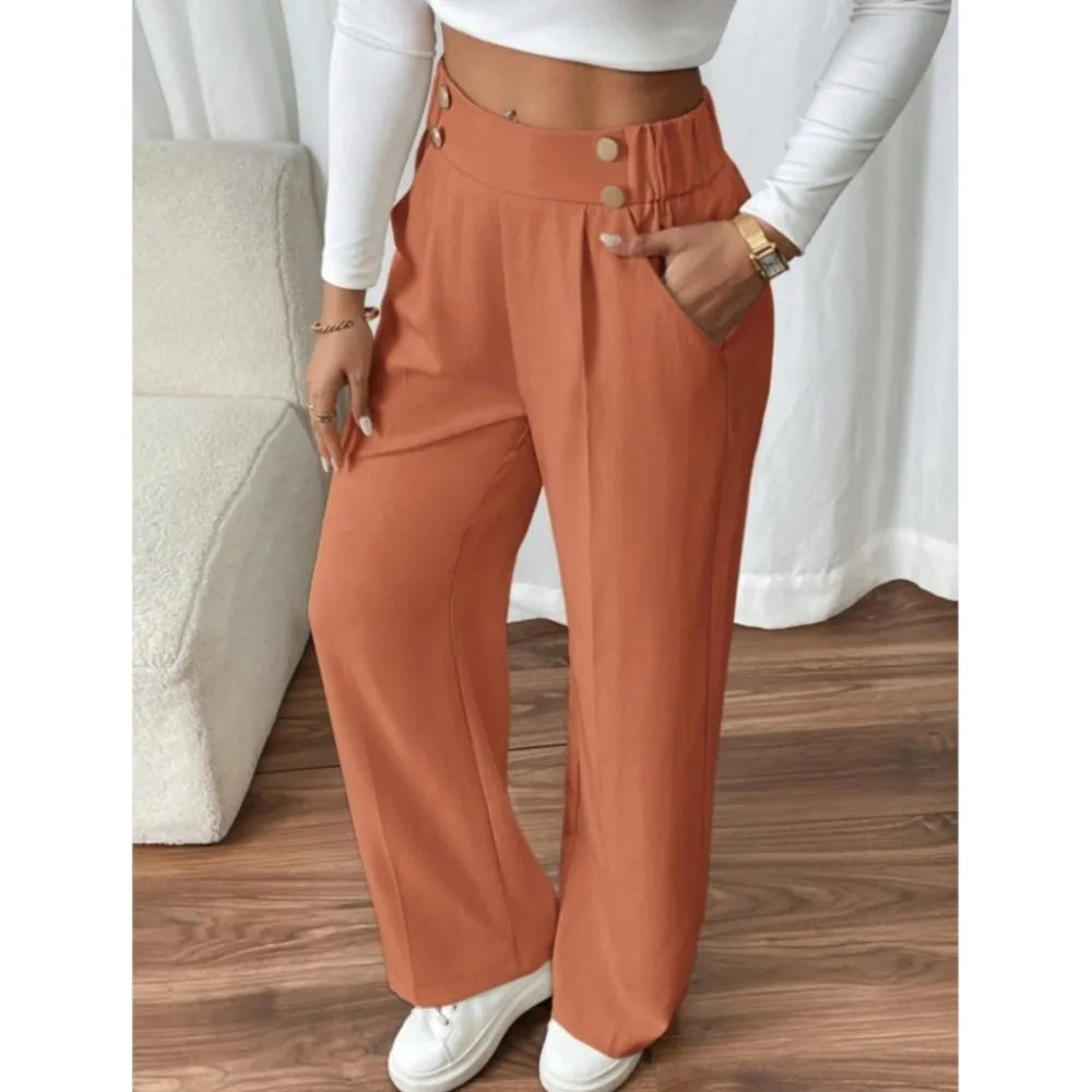 Women's High-Waisted Loose Trousers