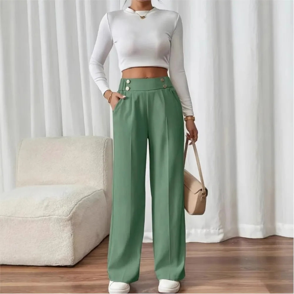 Women's High-Waisted Loose Trousers