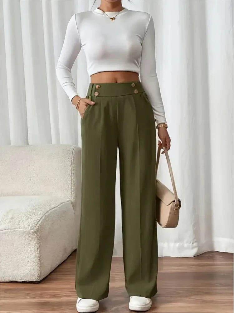 Women's High-Waisted Loose Trousers