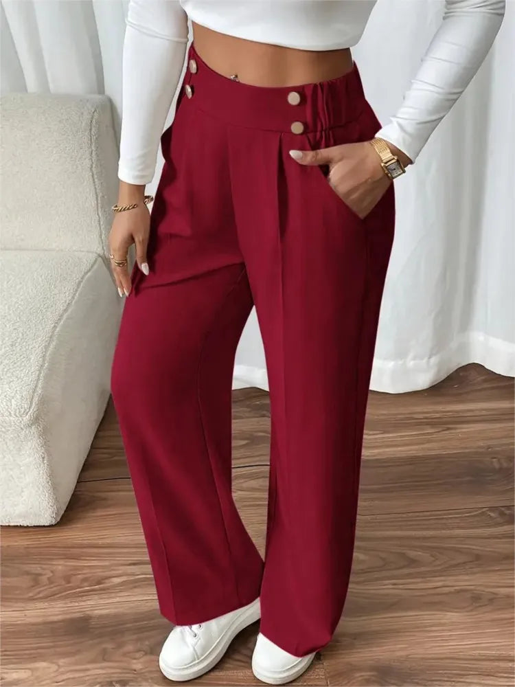 Women's High-Waisted Loose Trousers