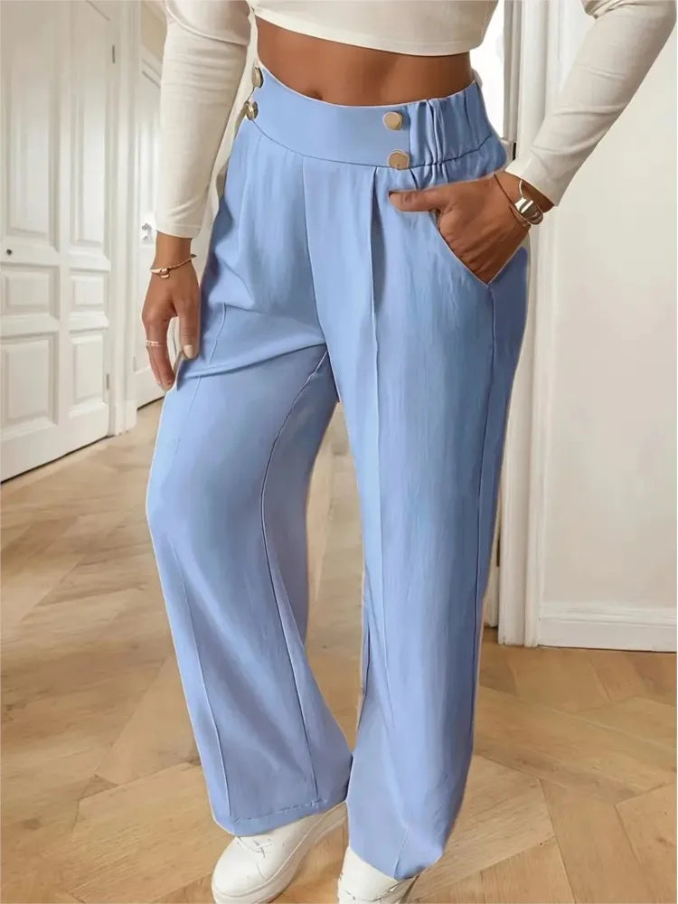 Women's High-Waisted Loose Trousers