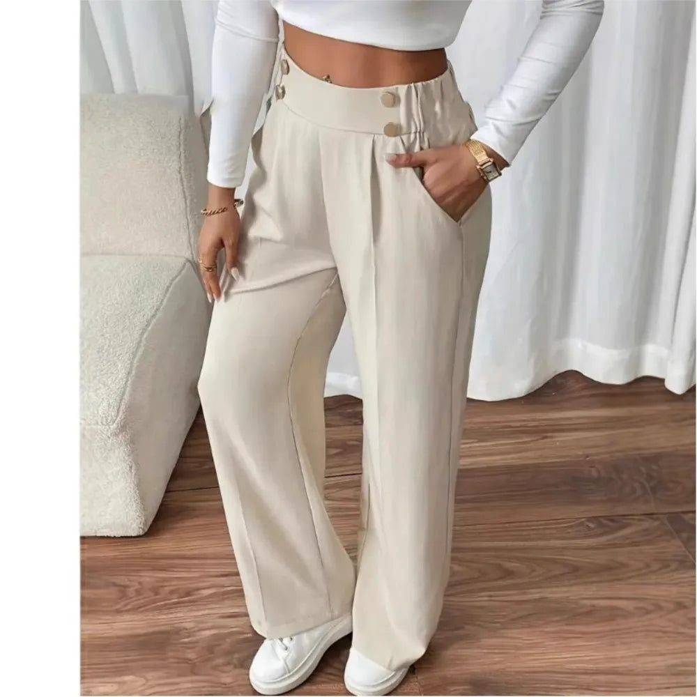 Women's High-Waisted Loose Trousers