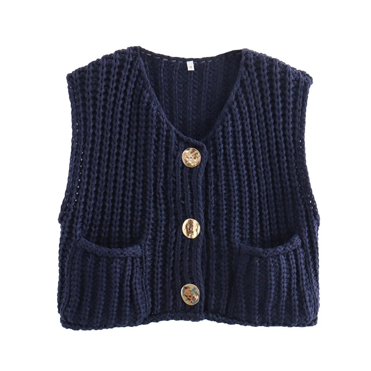 Women's Knitted Sleeveless Cardigan