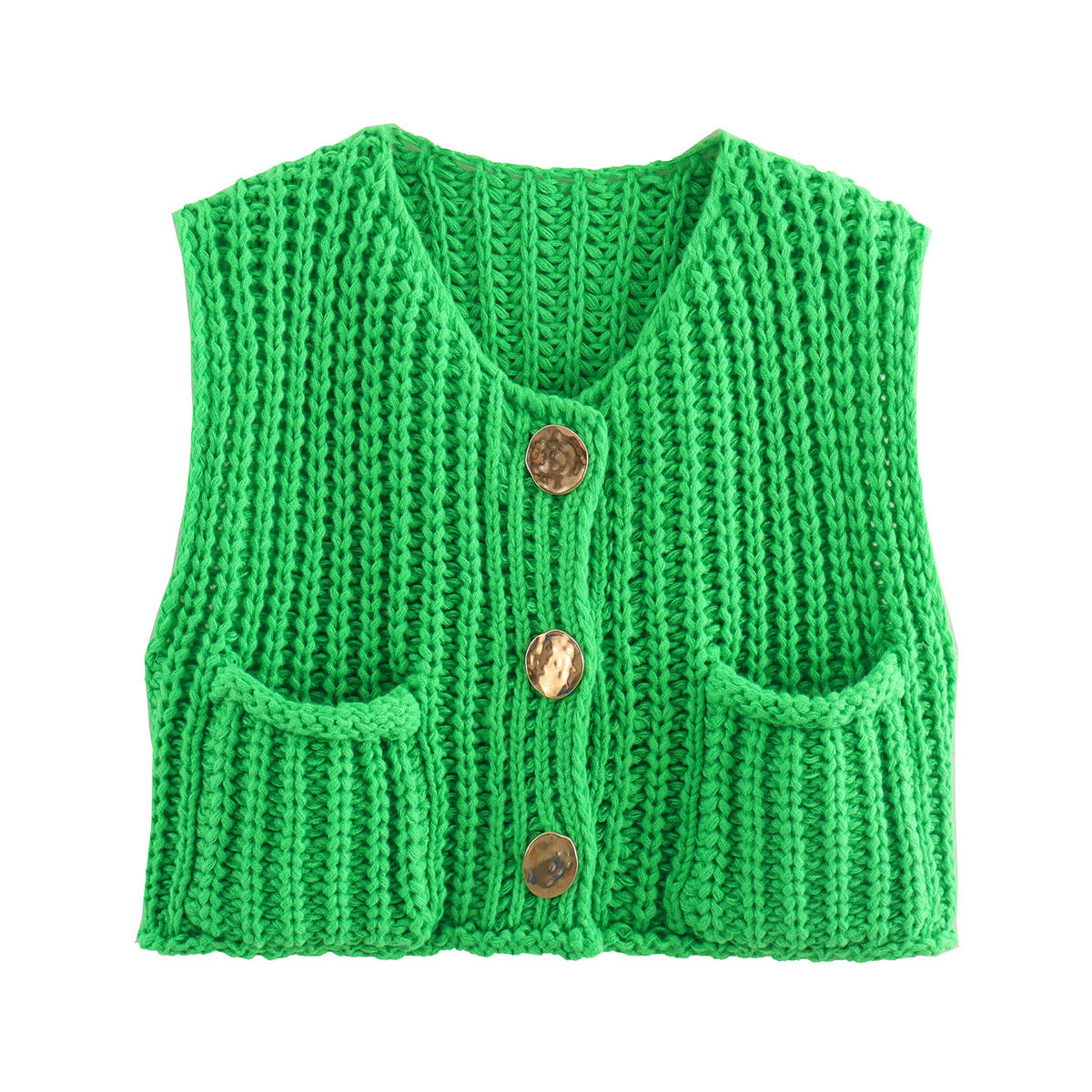 Women's Knitted Sleeveless Cardigan