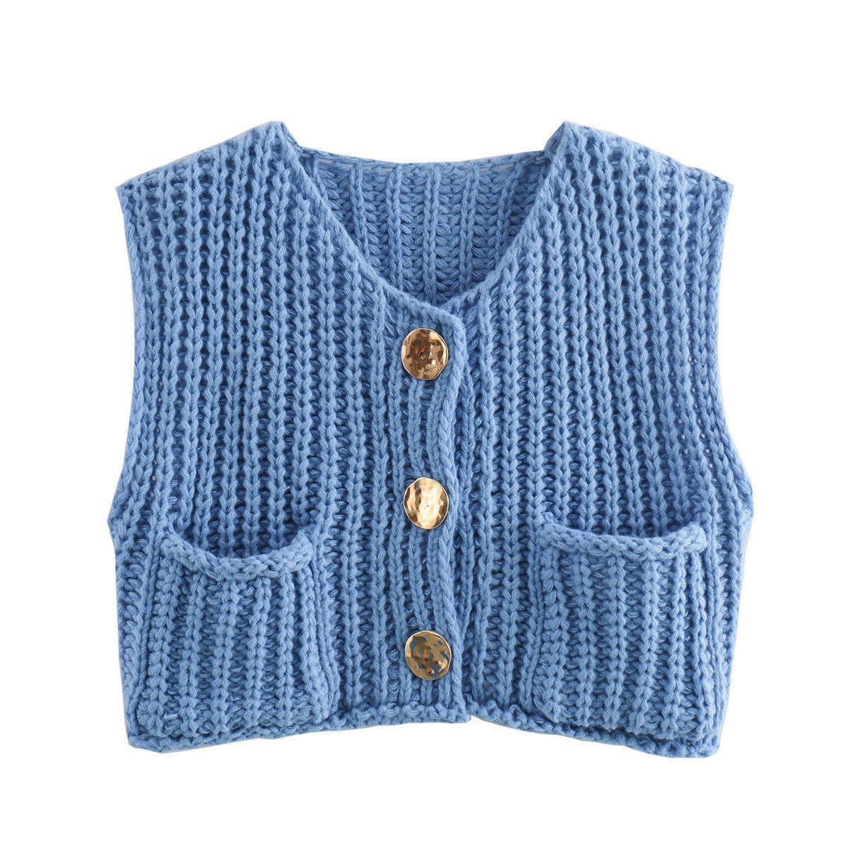 Women's Knitted Sleeveless Cardigan