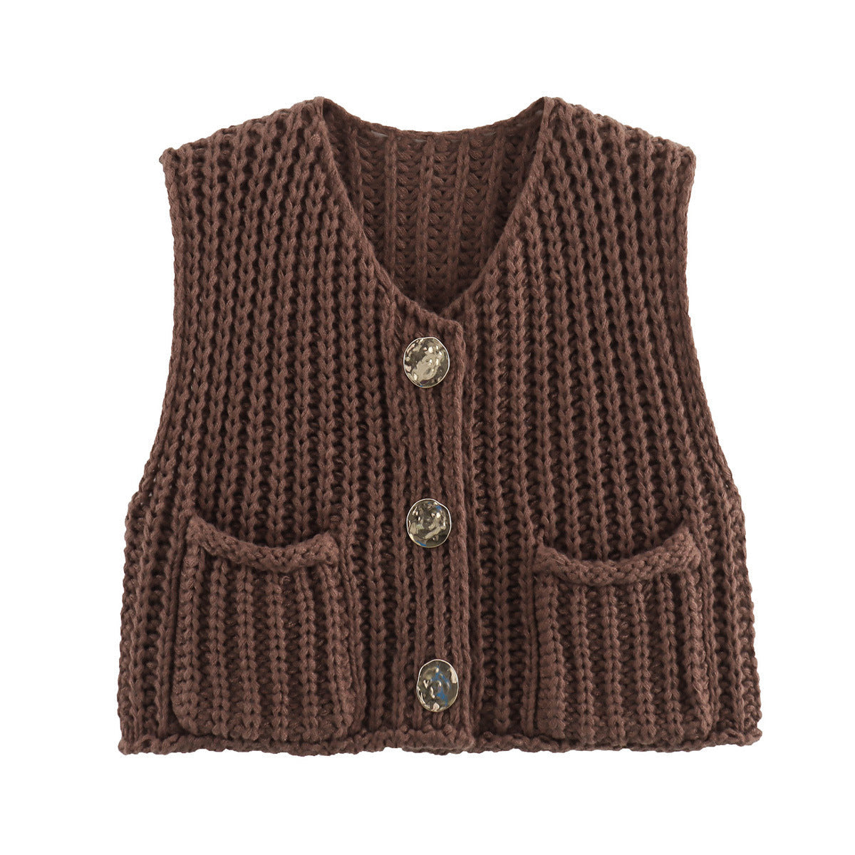 Women's Knitted Sleeveless Cardigan