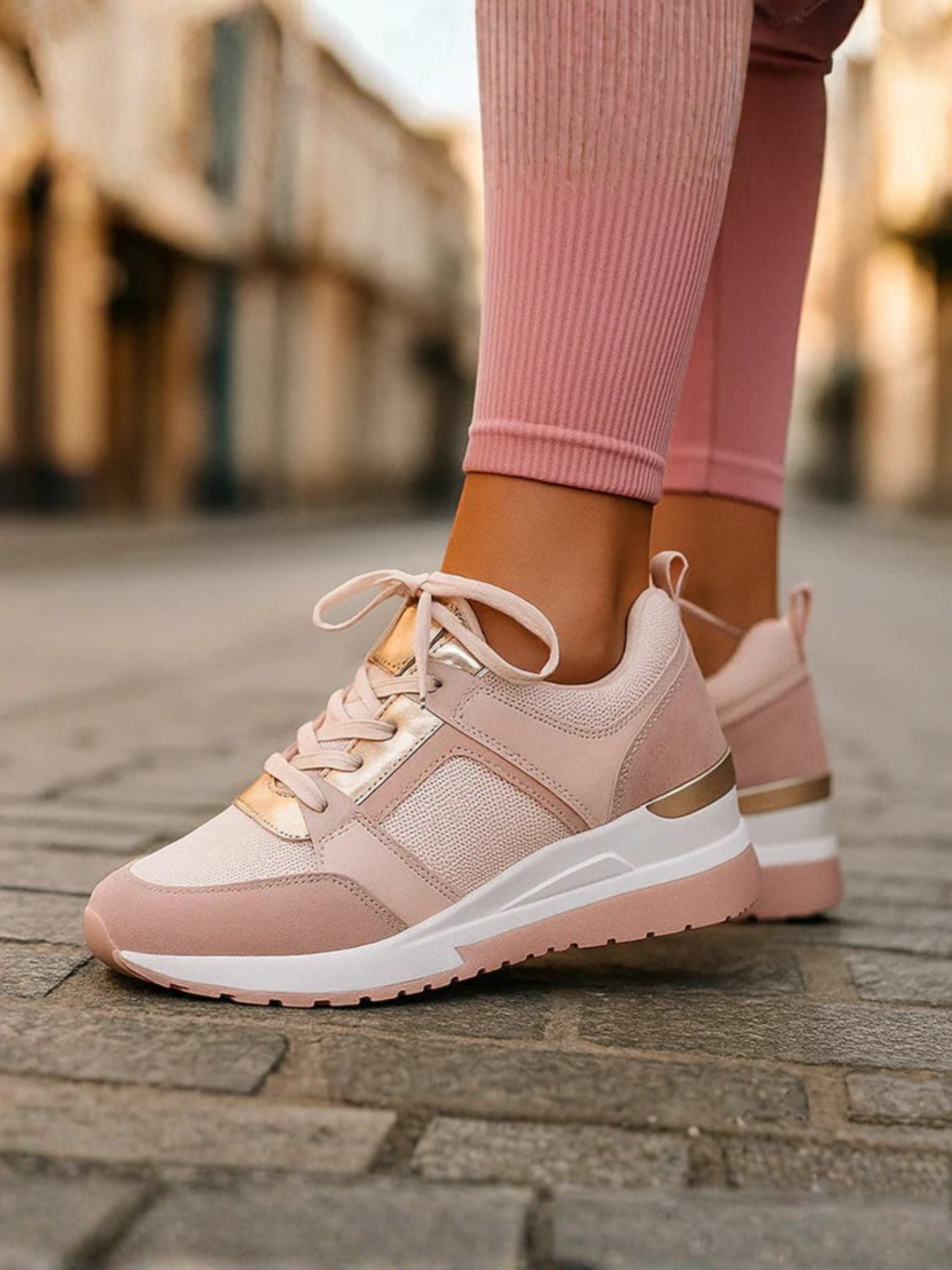 Women's Leather Wedge Sneakers for Daily Wear