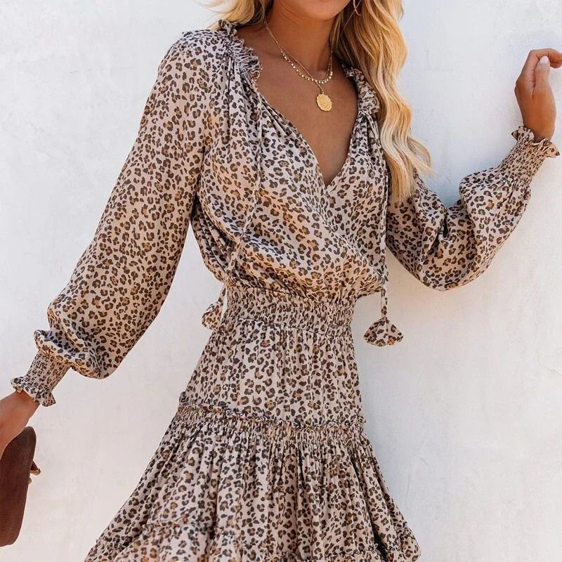 Women's Leopard Print Mini Dress