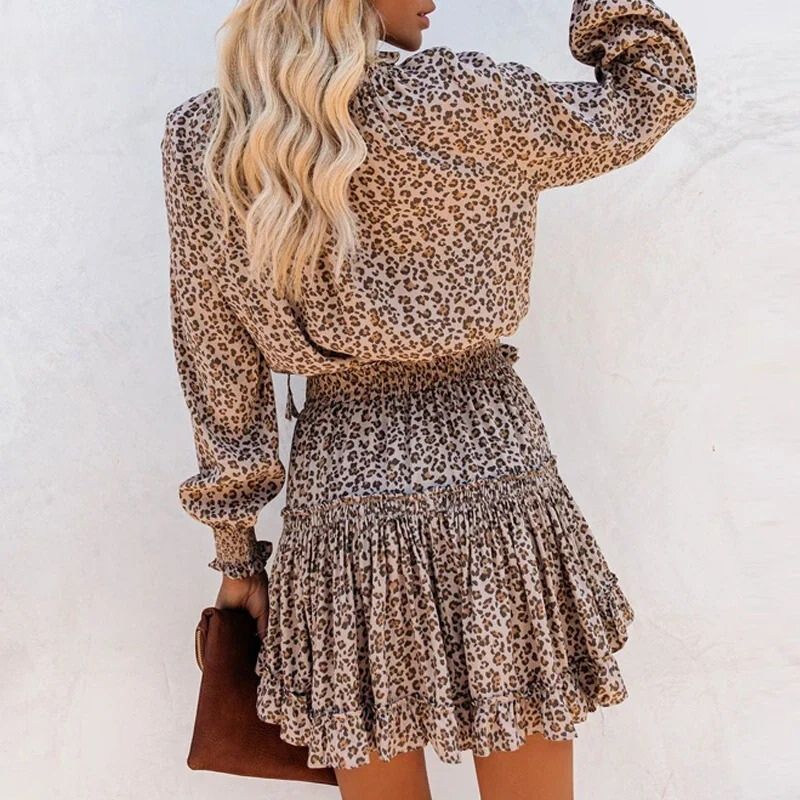 Women's Leopard Print Mini Dress