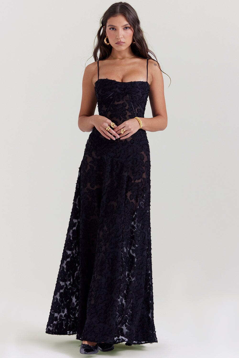Women's Maxi Dress with Defined Waist for Summer