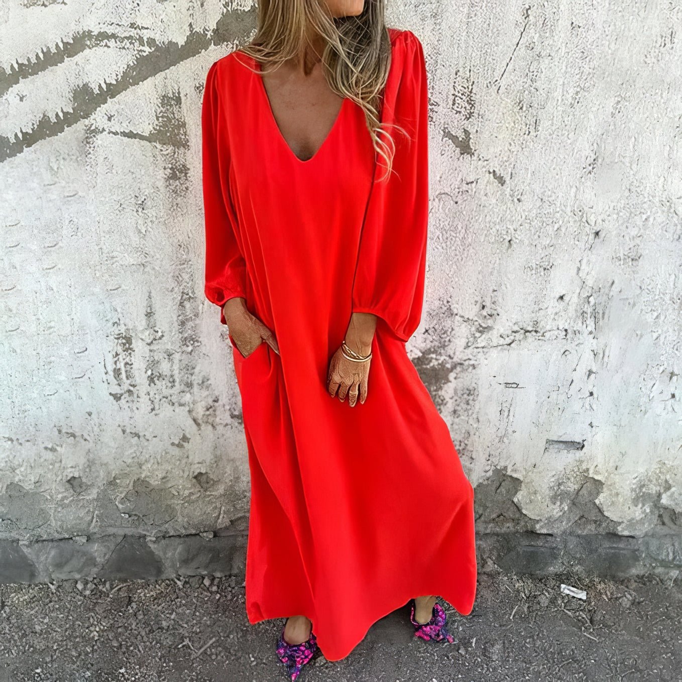 Women's Maxi Dress with Flowing Design