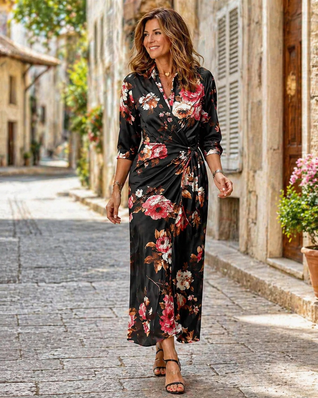 Women's Maxi Dress with Graphic Print for Summer